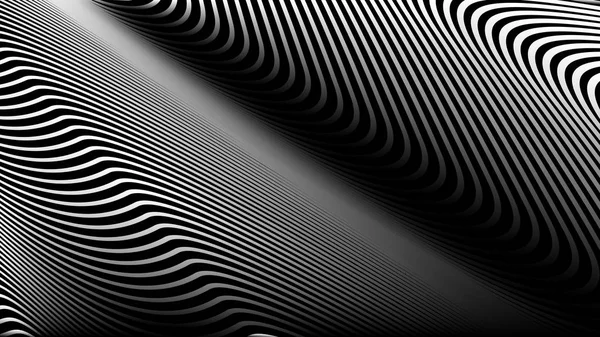 Vector Ondas Rayadas Composición Abstracta Líneas Curvas Increíble Fondo Tridimensional — Vector de stock