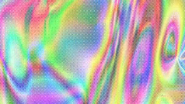 Lambat gerak abstrak kabur latar belakang, iridescent holographic film — Stok Video