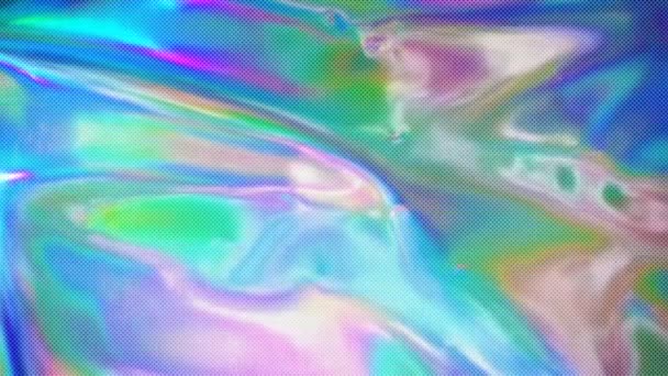 Lento movimento abstrato embaçado fundo, filme holográfico iridescente — Vídeo de Stock