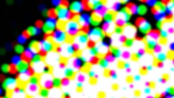 여러 가지 빛깔의 무지개 빛깔의 복고풍 근접 촬영 하프톤 효과 — 비디오