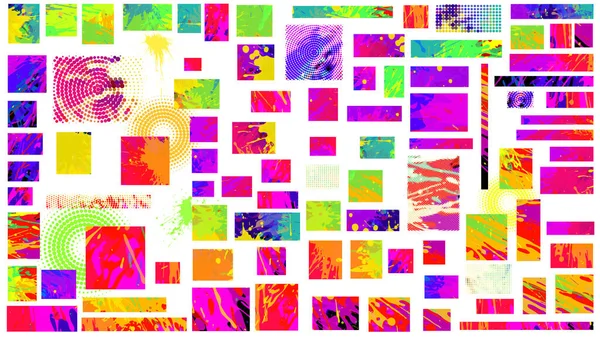 Set dari komposisi abstrak penuh warna, vektor - Stok Vektor