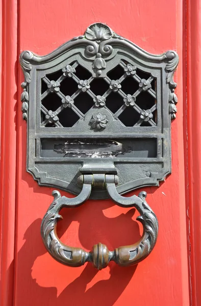 Alça Porta Metal Velho — Fotografia de Stock