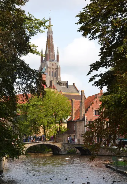 Binalar Tarihi Şehir Merkezinde Brugge Belçika — Stok fotoğraf