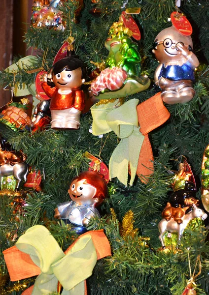 Addobbi Natalizi Mercatino Natale Brugge Belgio — Foto Stock