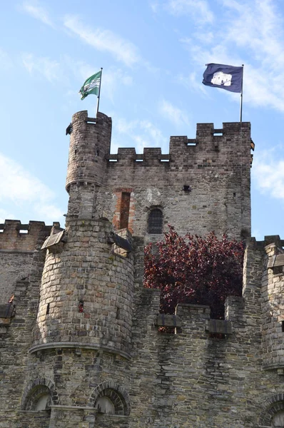 Slottet Gravensteen Den Gamla Stadskärnan Gent Belgien — Stockfoto