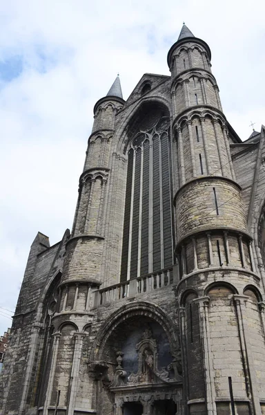 Хрестовоздвиженська Церква Сінт Niklaaskerk Історичному Центрі Міста Гент Бельгія — стокове фото