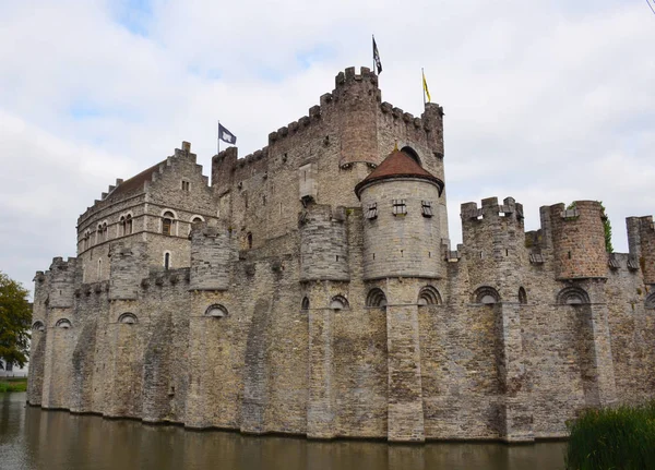 Hrad Gravensteen Starém Centru Města Gent Belgie — Stock fotografie