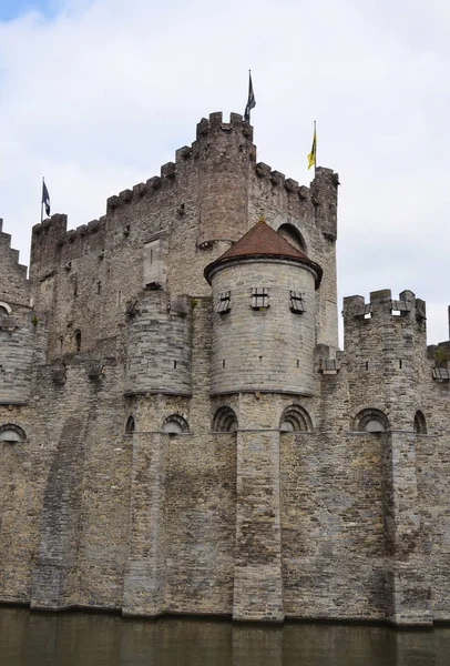 Kasteel Gravensteen Het Oude Stadscentrum Van Gent België — Stockfoto