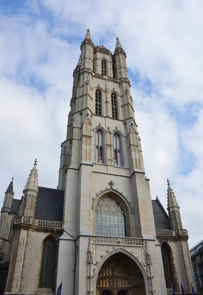 West Façade Van Sint Baafskathedraal Gent België — Stockfoto