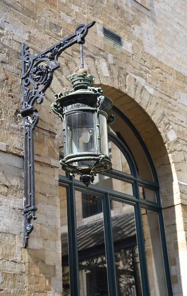 Lampe Rue Dans Les Murs Étroits Maison Rue — Photo