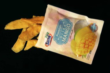    Tayland'da imal mango dilimleri kurumuş. Tayland popüler snack