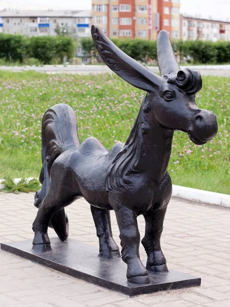 Nefteyugansk Russie Juillet 2019 Sculpture Cheval Bosse Personnage Principal Célèbre — Photo