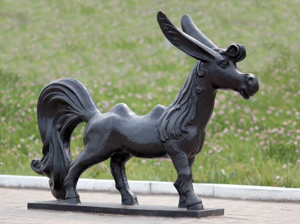 Nefteyugansk Russia July 2019 Sculpture Humpbacked Horse Principal Character Famous — Stock Photo, Image