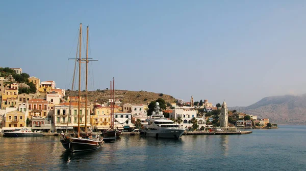 Symi Grecia Junio 2020 Symi Ciudad Isla Symi Vista Pictórica — Foto de Stock