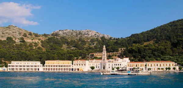 Monasterio Del Arcángel Miguel Panormitis Isla Symi Grecia — Foto de Stock