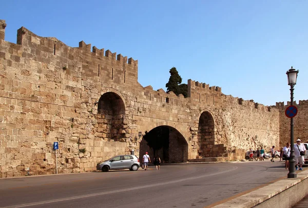 Arsenal Gate Staré Město Rhodos Unesco Dědictví Rhodos Řecko — Stock fotografie