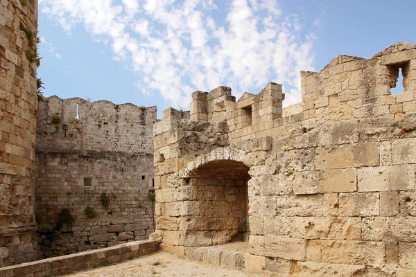 Fortress Wall Saint Paul Gate Old Town Rhodes Unesco Heritage — Stock Photo, Image