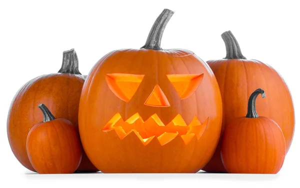 Halloween Kürbisse Isoliert Auf Weißem Hintergrund — Stockfoto