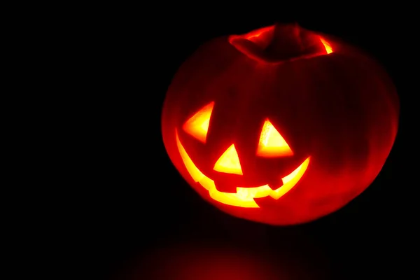 Halloween Pumpa Isolerad Svart Bakgrund — Stockfoto