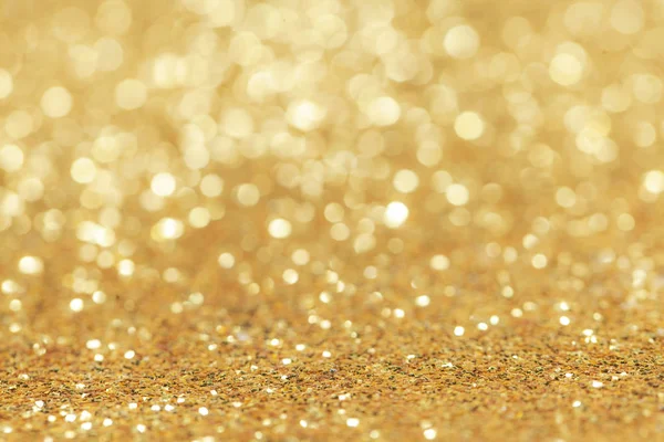 Abstract Golden Glitter Light Bokeh Holiday Party Background — Stock Photo, Image