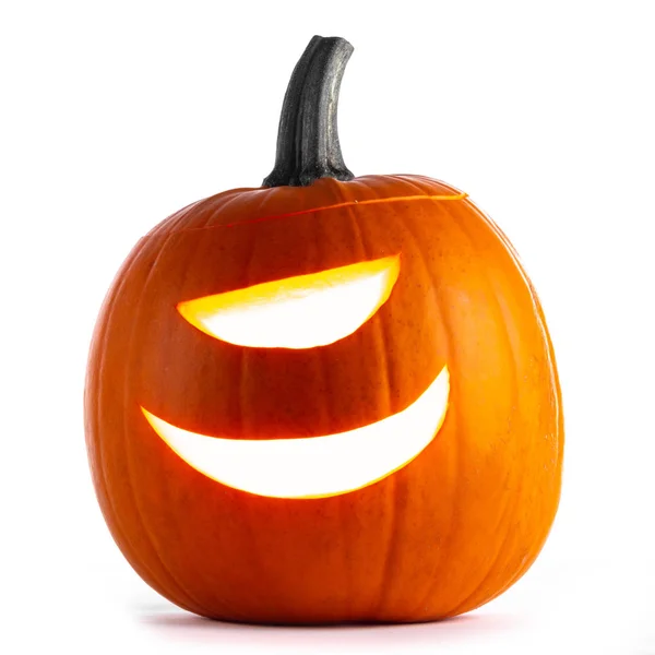 Cyclops Halloween Pumpa Isolerad Vit Bakgrund — Stockfoto