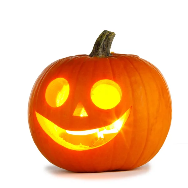 Una Calabaza Halloween Aislada Sobre Fondo Blanco — Foto de Stock