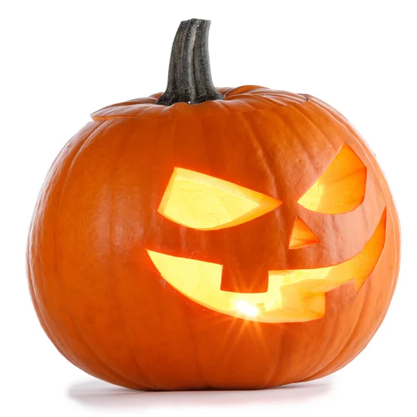 Ein Halloween Kürbis Isoliert Auf Weißem Hintergrund — Stockfoto