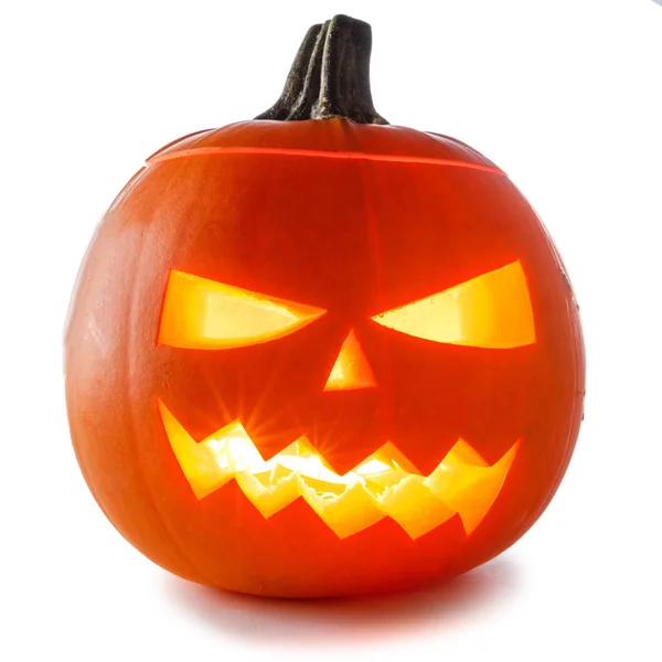 Jeden Dyni Halloween Białym Tle — Zdjęcie stockowe