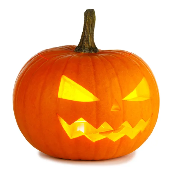 Una Calabaza Halloween Aislada Sobre Fondo Blanco —  Fotos de Stock
