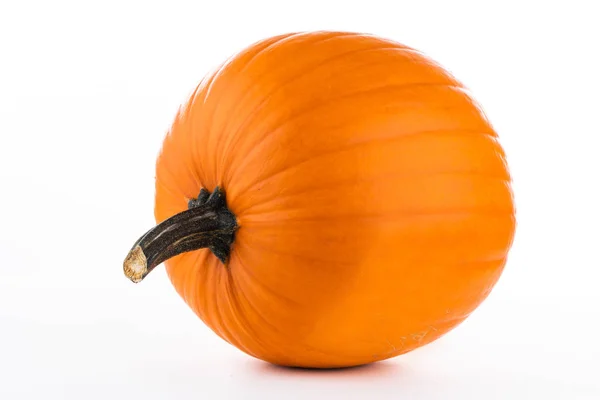 Egy Tökéletes Narancssárga Tök Elszigetelt Fehér Background Halloween Koncepció — Stock Fotó