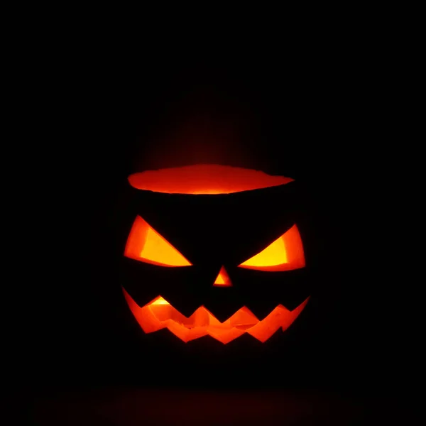 Κολοκύθα Halloween Απομονωμένη Μαύρο Φόντο — Φωτογραφία Αρχείου
