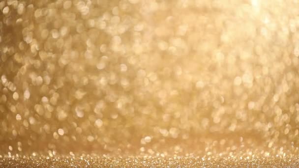 Golden Glitter Luci Incandescenti Natale Sfondo Astratto — Video Stock