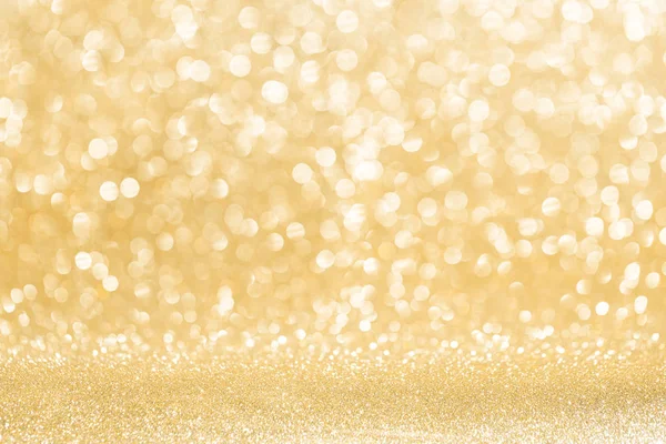 Abstract Shining Glitters Gold Holiday Bokeh Background Copy Space Text — Stock Photo, Image