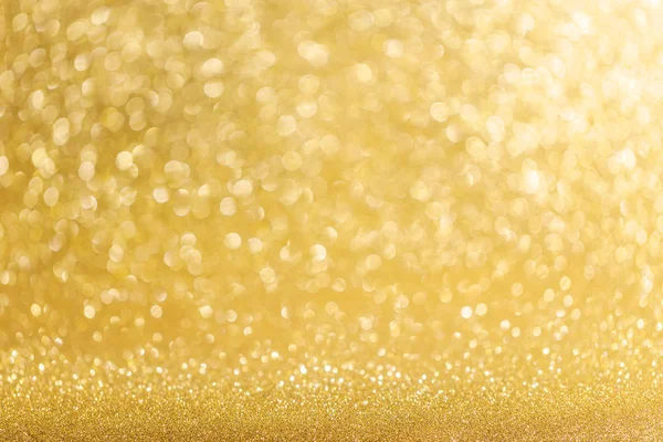 Abstract Shining Glitters Gold Holiday Bokeh Background Copy Space Text — Stock Photo, Image
