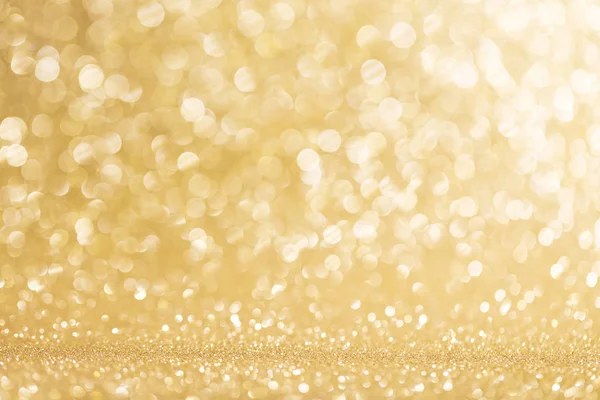 Abstract Shining Glitters Gold Holiday Bokeh Background Copy Space Text — Stock Photo, Image