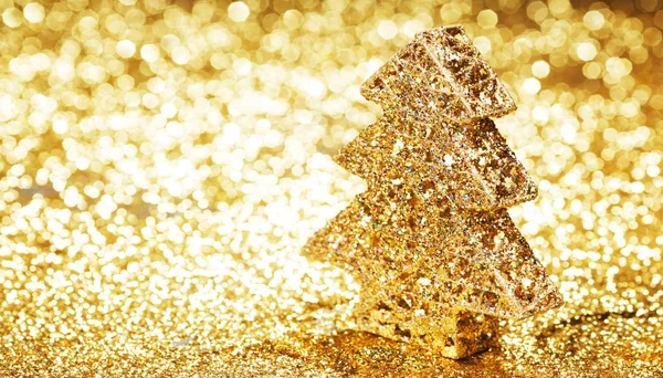 Dekorative Goldene Spielzeug Weihnachtsbaum Und Geschenke — Stockfoto