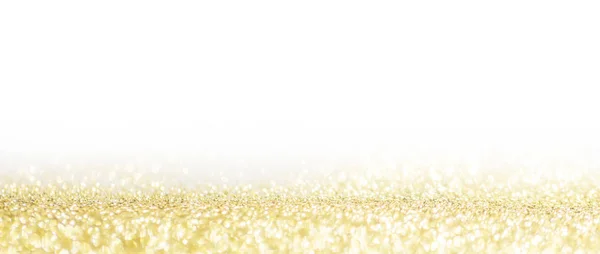 Abstrakte Glänzende Glitzert Gold Urlaub Bokeh Hintergrund Mit Weißem Kopierraum — Stockfoto