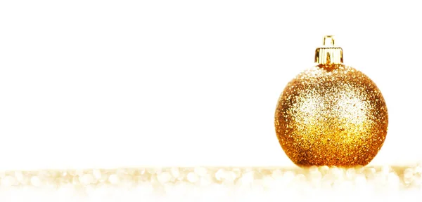 Mooie Gouden Kerstmis Bal Abstract Glitter Achtergrond Close — Stockfoto