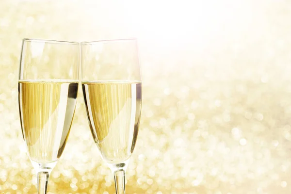 Champagne Bicchieri Astratto Scintillio Lucido Sfondo — Foto Stock