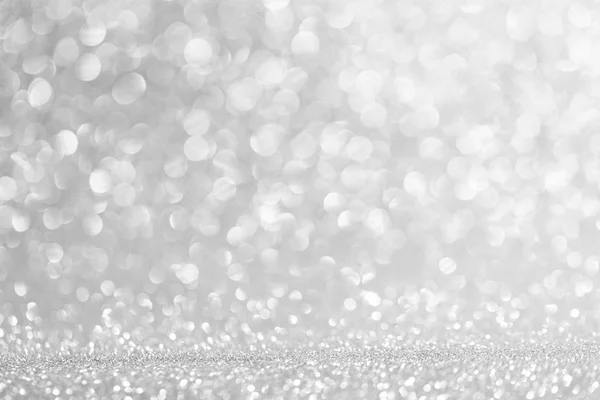 Abstrakt Lysande Glitter Silver Semester Bokeh Bakgrund Med Kopia Utrymme — Stockfoto