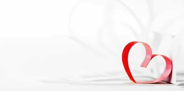 Composição Corações Papel Vermelho Branco Conceito Dia Valentim — Fotografia de Stock