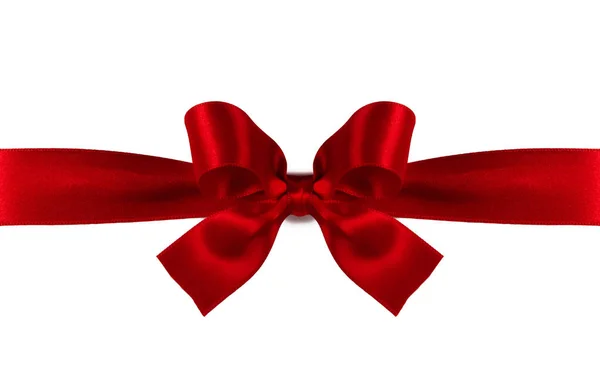 Rode Gift Boog Geïsoleerd Witte Achtergrond — Stockfoto