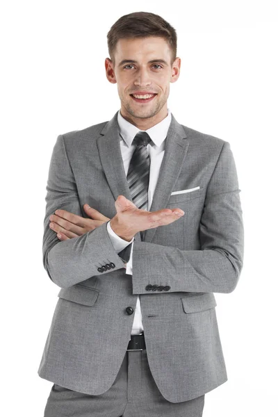 Business man hold something — Stock Photo, Image