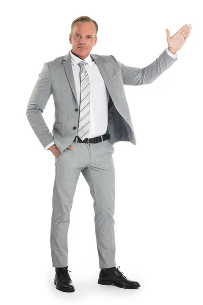 Businessman pointing with hand — Stock Photo, Image