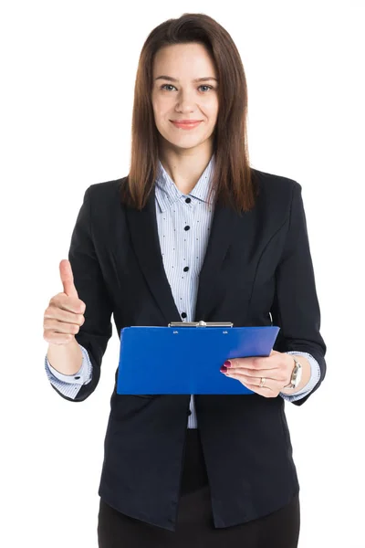 Businesswoman holding folder — Stock Photo, Image