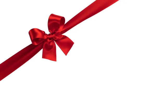 Arco de regalo rojo en blanco — Foto de Stock