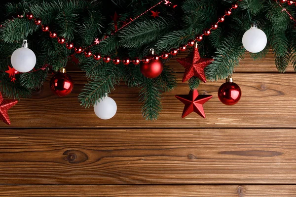 Christmas decoration on wood — Stock Photo, Image