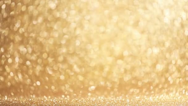 Glänzende Goldene Lichter Hintergrund Luxus Feier Weihnachten Neujahr Geburtstagsparty — Stockvideo