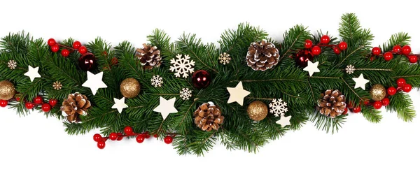 Vánoční rám větví stromů — Stock fotografie