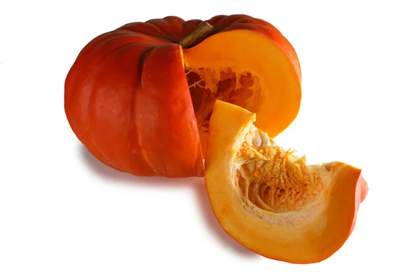 Cut pumpkin on white — Stock Photo, Image